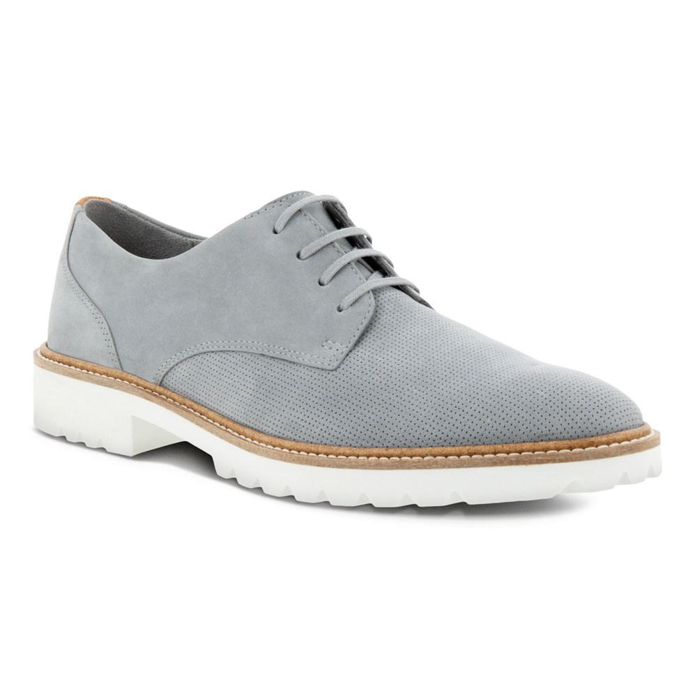 Womens Dress Shoes - ECCO Modern Tailored Laced Derby - Grey - 6823ZKHYP